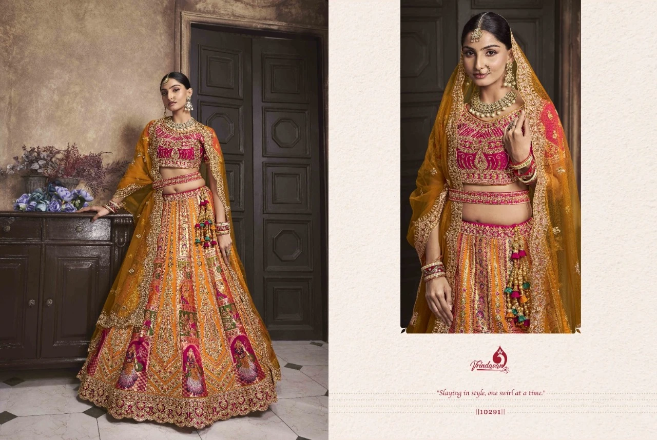 Royal Vrindavan Vol-49 Banarasi Silk Wholesale Lehenga Catalog — Wholesale Lehenga, MPA wholesale from Surat - Gallery Image 7